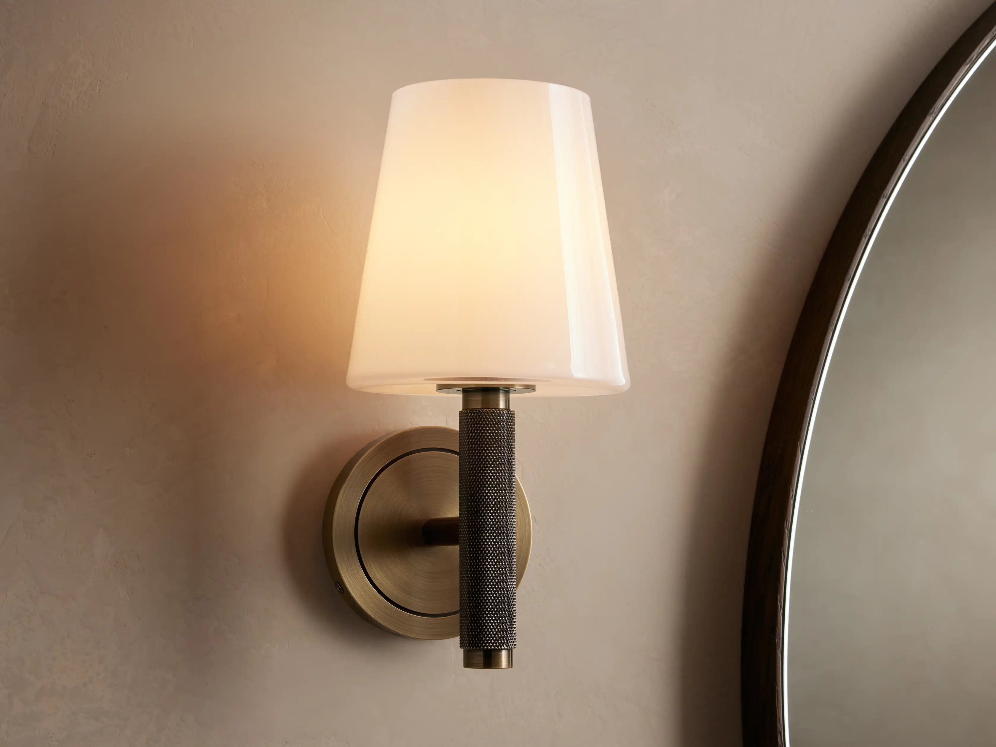 Brass / Milk Monroe Sconce