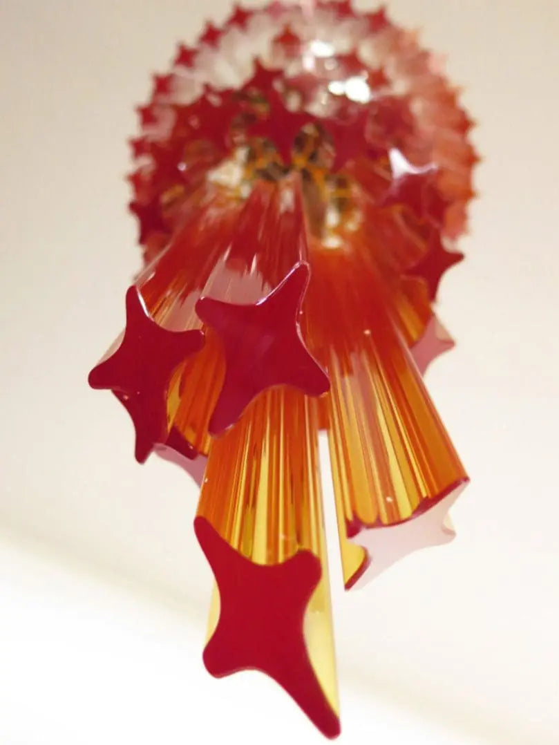 Murano Chandelier – Spiral – 86 prisms – Amber