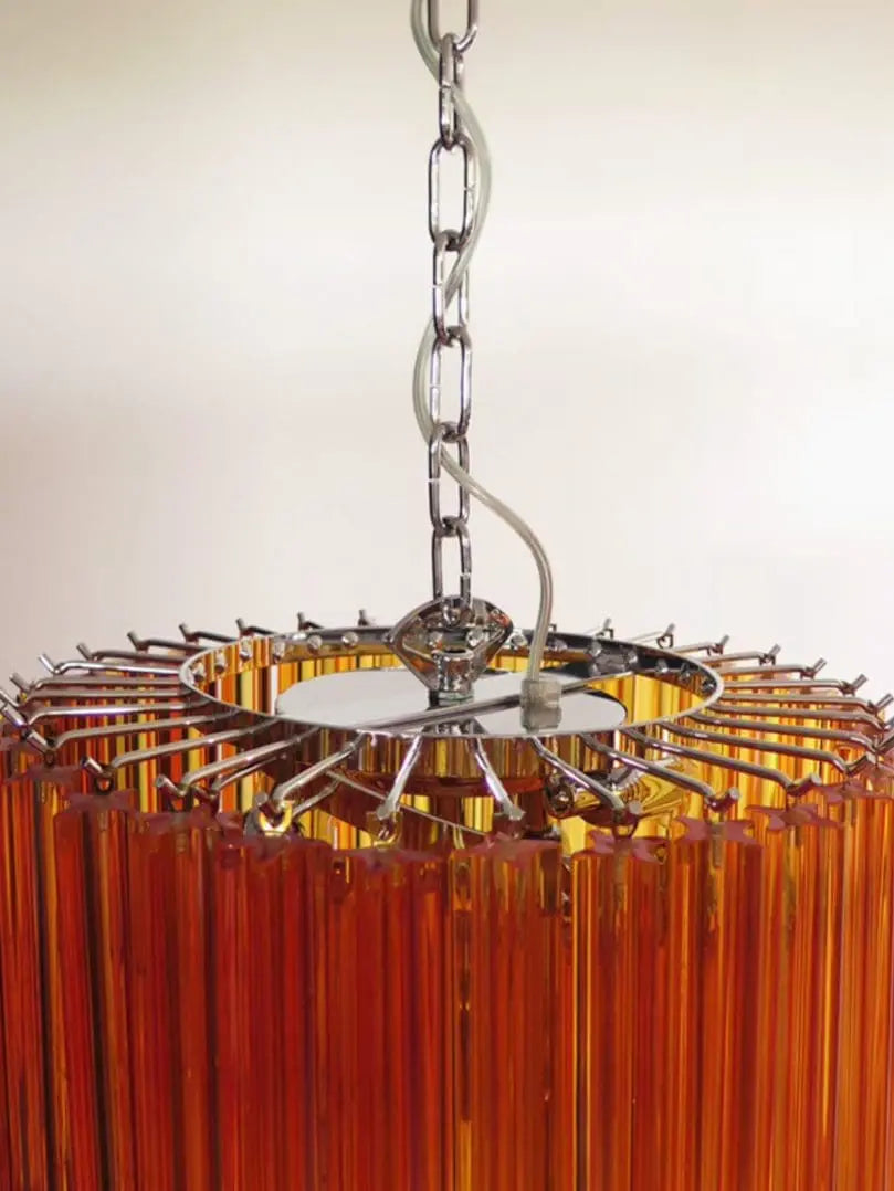 Murano Chandelier – Spiral – 86 prisms – Amber