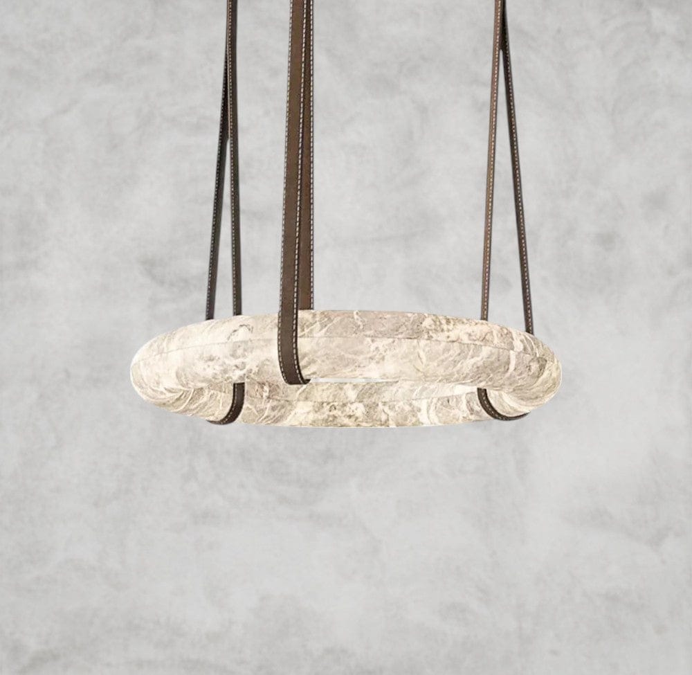 11.8" D Single Ring Ogden Pendant Alabaster Chandelier, Halo Ring Modern Chandelier 11.8", 19.7", 23.6", 31.5", 39.4", 50"