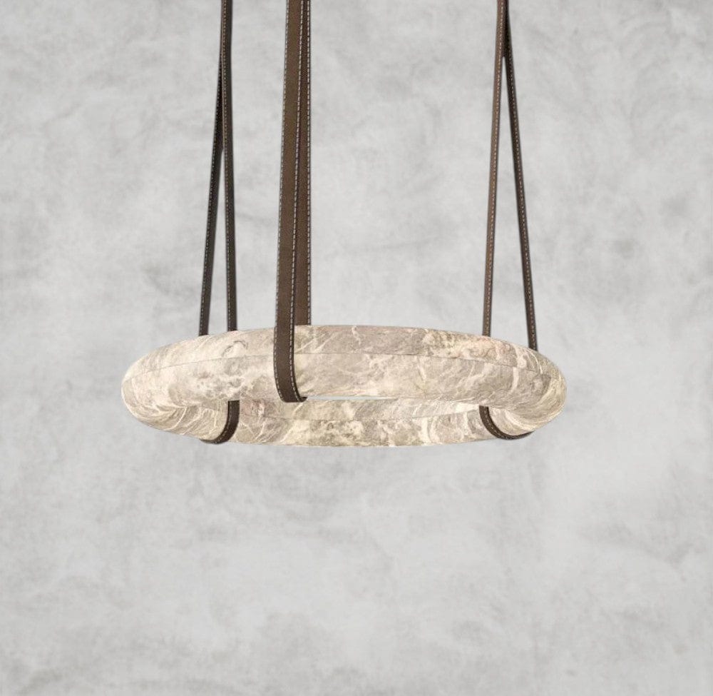 19.7" D Single Ring Ogden Pendant Alabaster Chandelier, Halo Ring Modern Chandelier 11.8", 19.7", 23.6", 31.5", 39.4", 50"