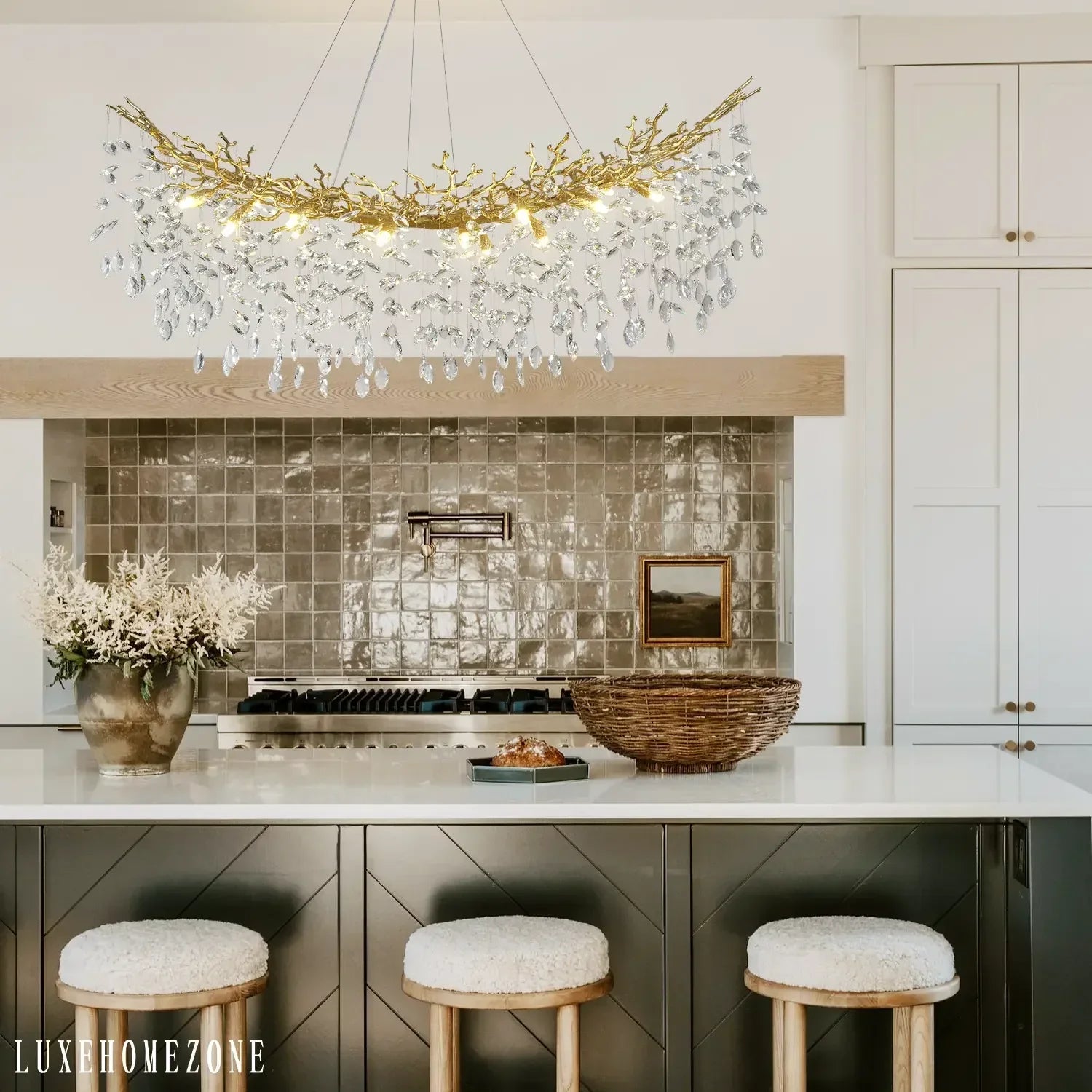 Solara Rectangular Tree Branch Chandelier 55