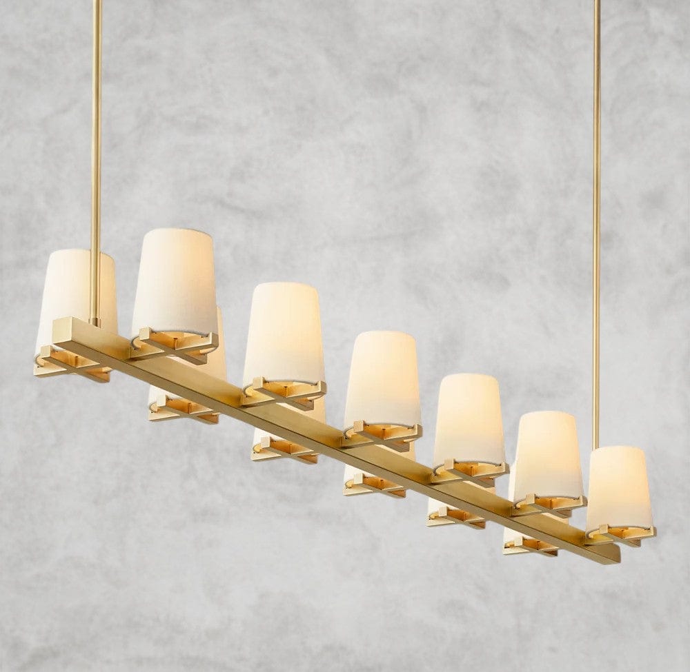 Pauillac Fabric Shade Linear Chandelier 49", 60"