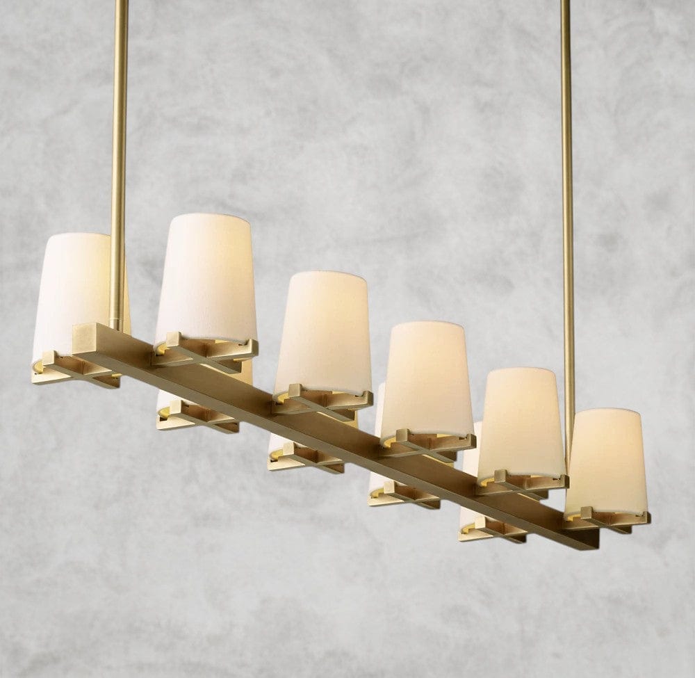 Pauillac Fabric Shade Linear Chandelier 49