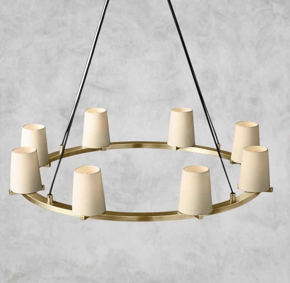 Pauillac Fabric Shade Round Chandelier 36