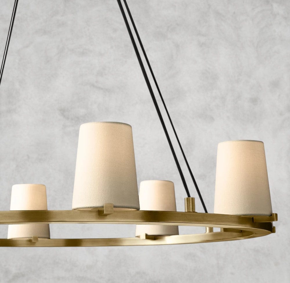 Pauillac Fabric Shade Round Chandelier 36