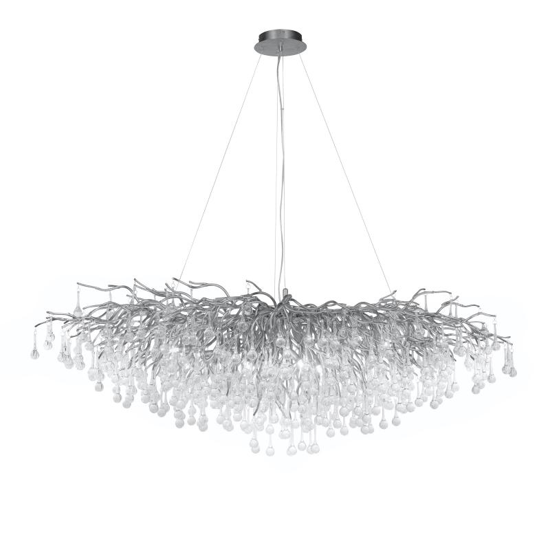 Stunning Tree Branch Crystal Chandelier with Clear Teardrop-shaped for Living/Dining Room