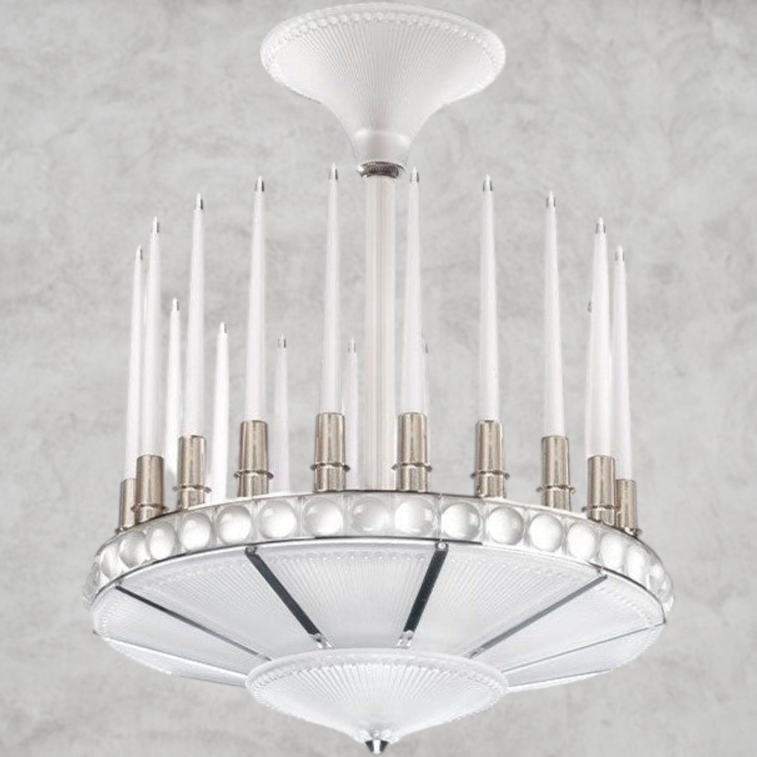 Nickel Peres Candles Chandelier 27D