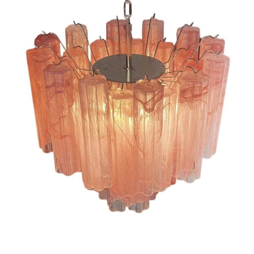 Dia 22.8″(58cm) x H 23.6″(60cm) / Pink Pink Murano Glass Tronchi Chandelier