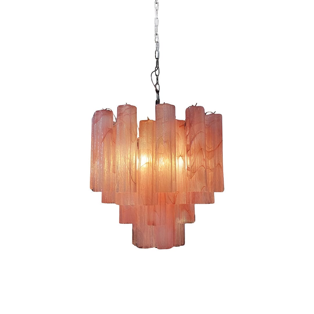 Dia 22.8″(58cm) x H 23.6″(60cm) / Pink Pink Murano Glass Tronchi Chandelier
