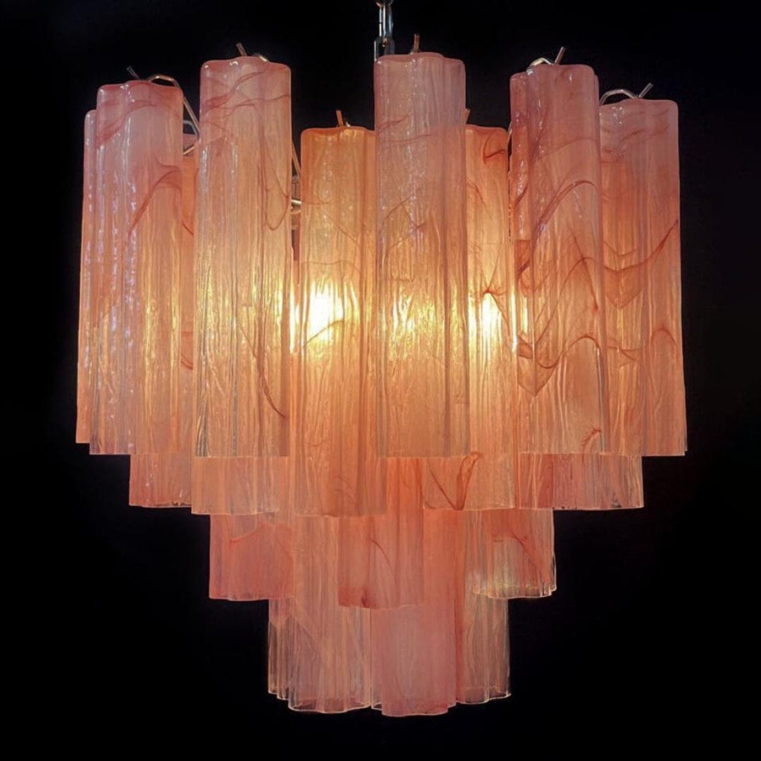 Dia 22.8″(58cm) x H 23.6″(60cm) / Pink Pink Murano Glass Tronchi Chandelier