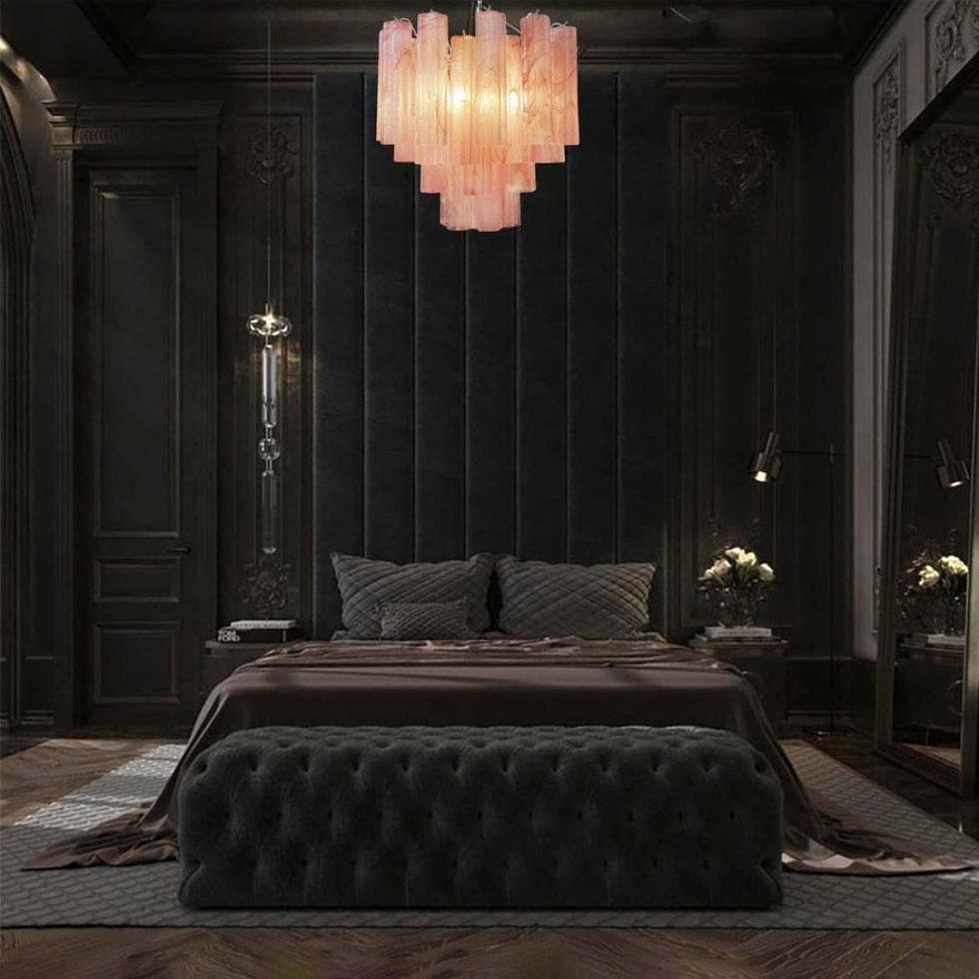 Dia 22.8″(58cm) x H 23.6″(60cm) / Pink Pink Murano Glass Tronchi Chandelier