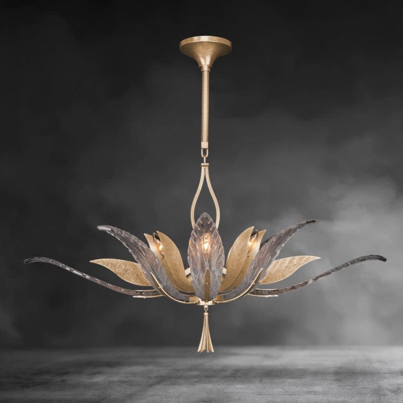 Brass Plume 8 - Light Chandelier