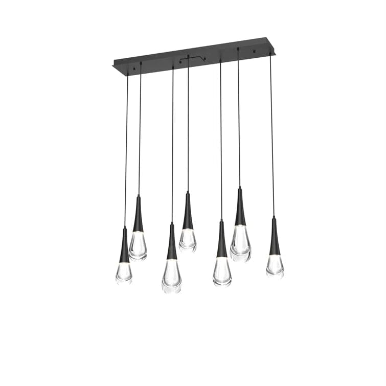 Bronze Pluvia 7-Light Linear Chandelier Pendant For Living room Family room Dining Room Bedroom