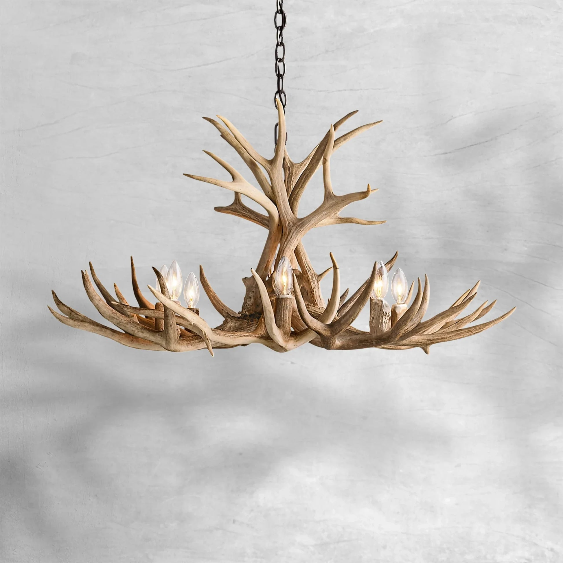 Deer Antler 8-Light Chandelier 36''