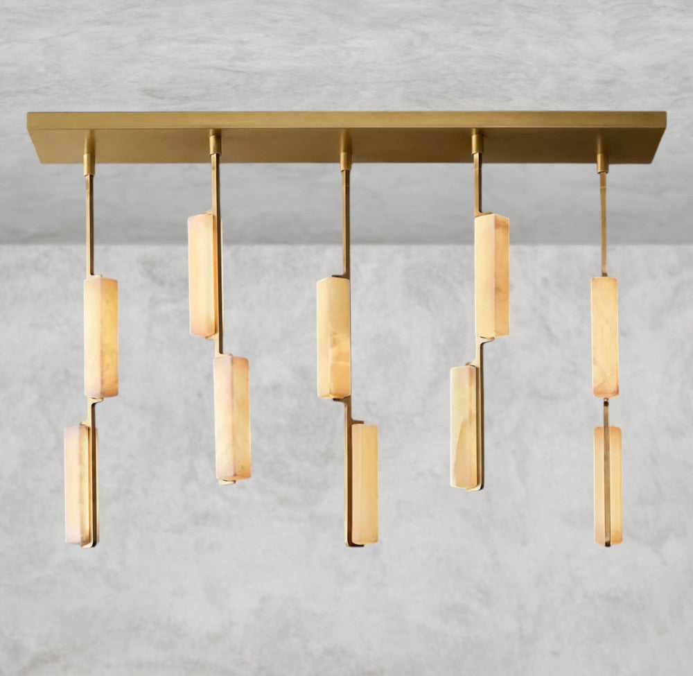 Audubon Alabaster Linear Chandelier 54