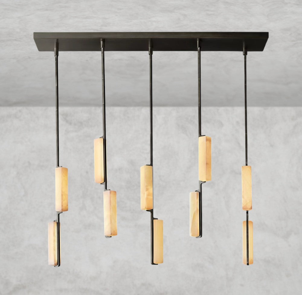 Audubon Alabaster Linear Chandelier 54