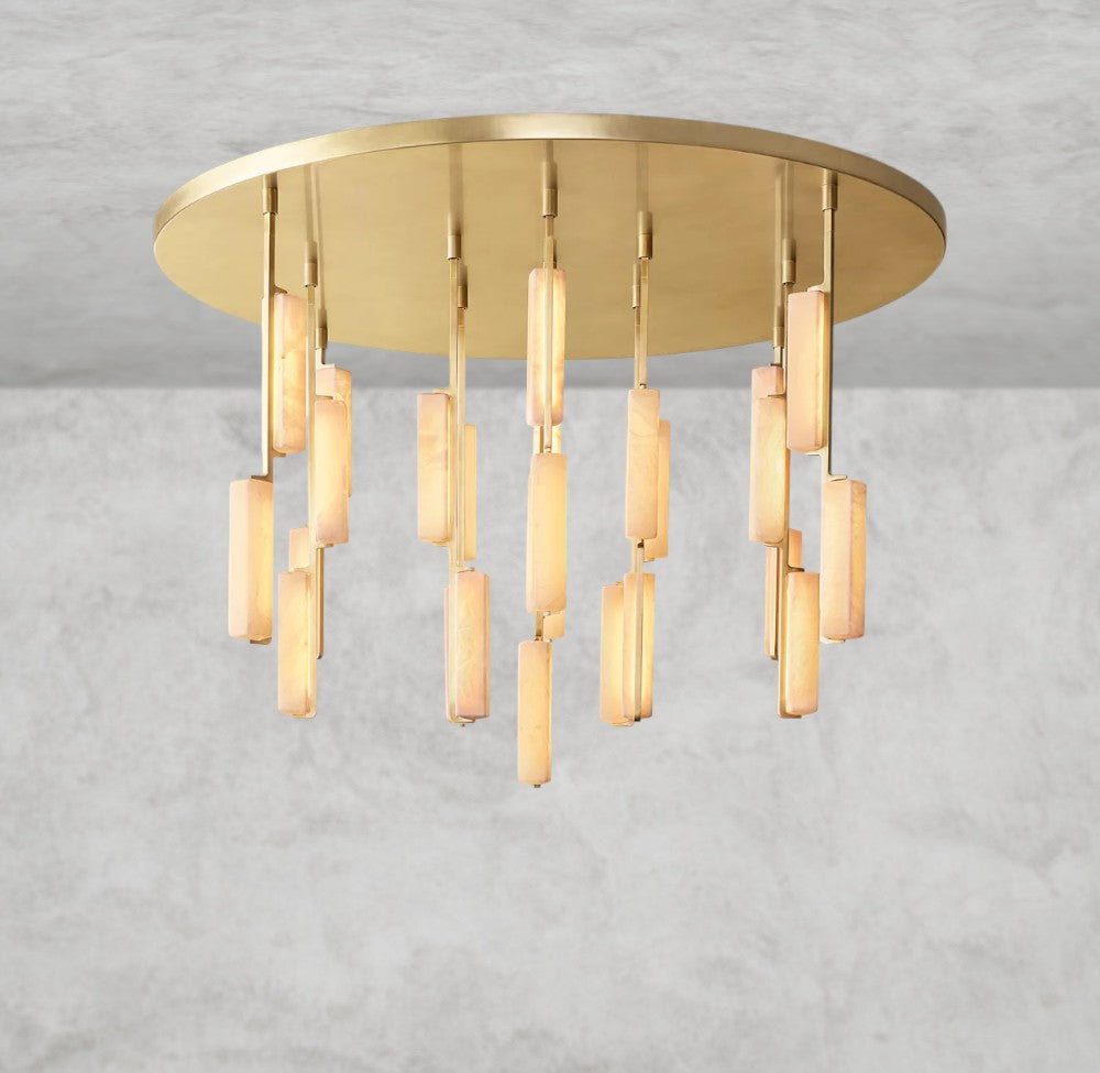 Audubon Alabaster Round Chandelier 24