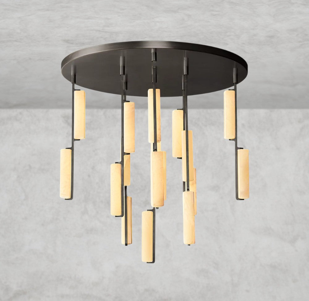 Audubon Alabaster Round Chandelier 24", 40", 56"