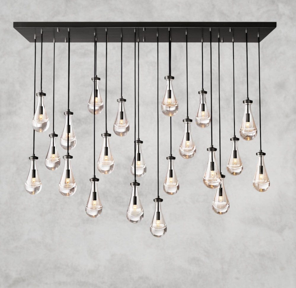 72" / Bronze Rain Rectangular Chandelier 54", 72"
