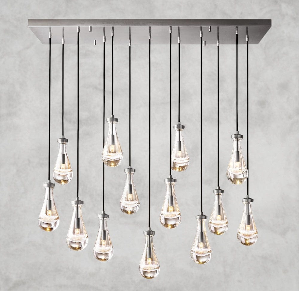 54" / Nickle Rain Rectangular Chandelier 54", 72"