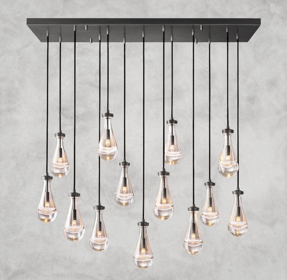 54" / Bronze Rain Rectangular Chandelier 54", 72"