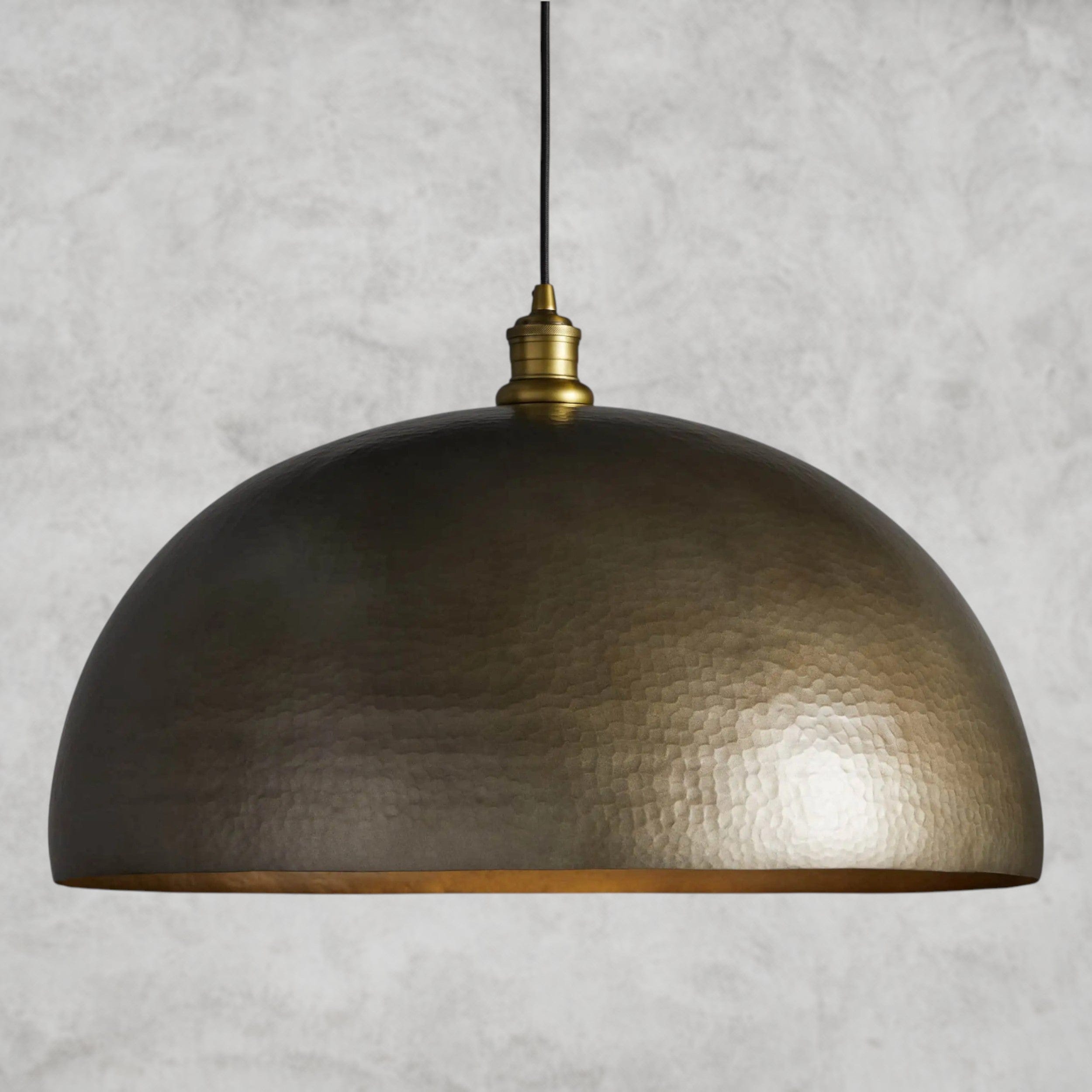24" / Brass Recycled Metal Dome Pendant 14", 24"