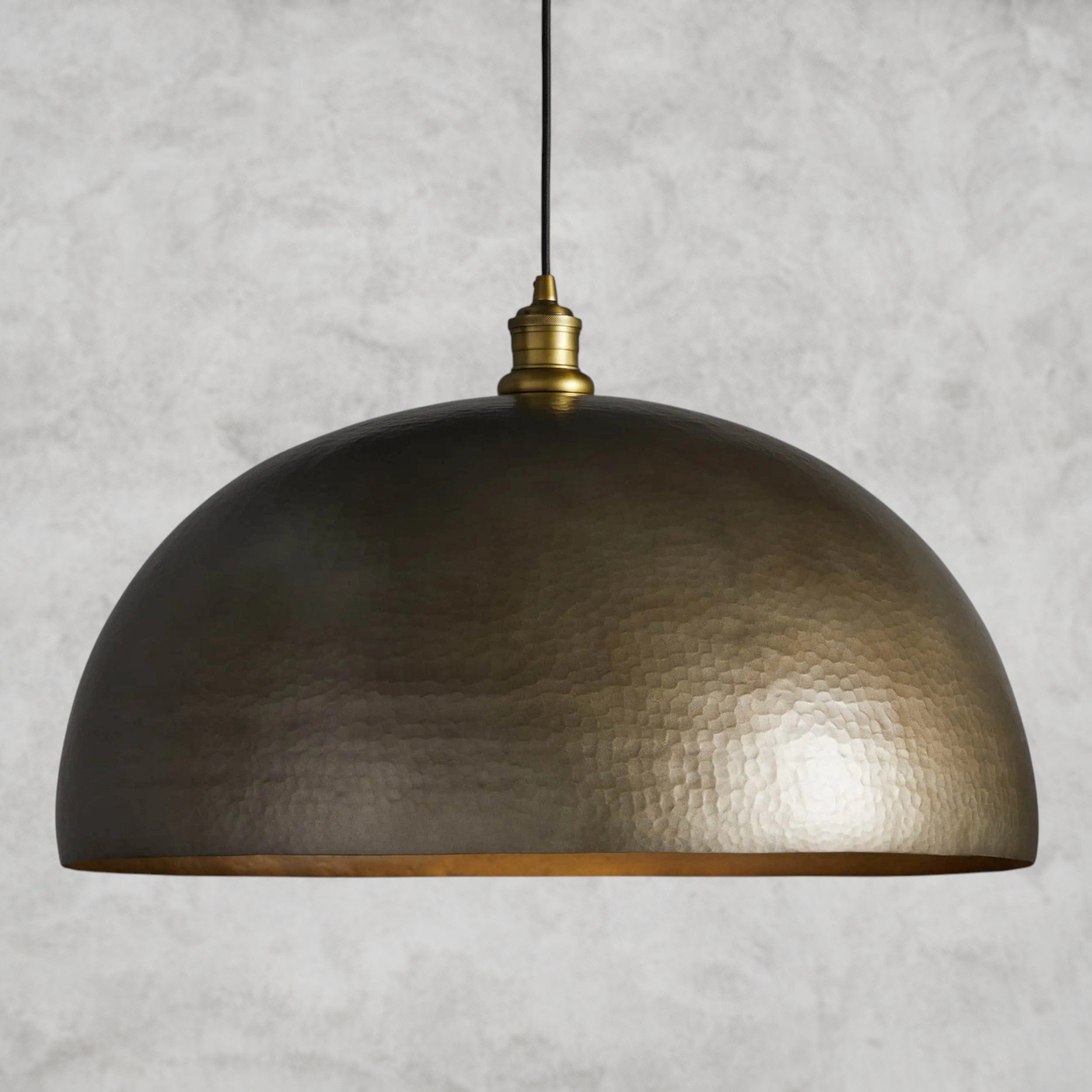 14" / Brass Recycled Metal Dome Pendant 14", 24"