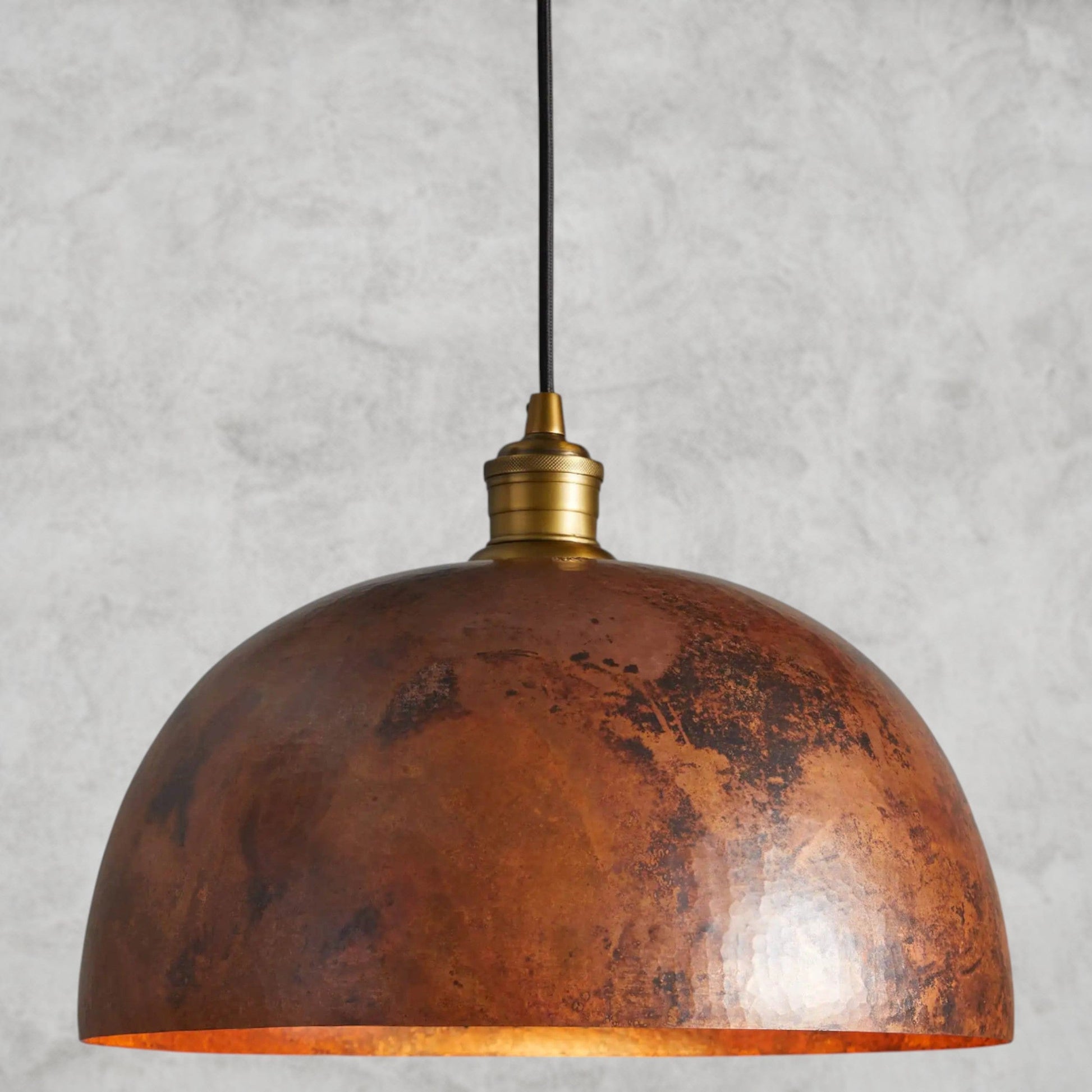 14" / Copper Recycled Metal Dome Pendant 14", 24"
