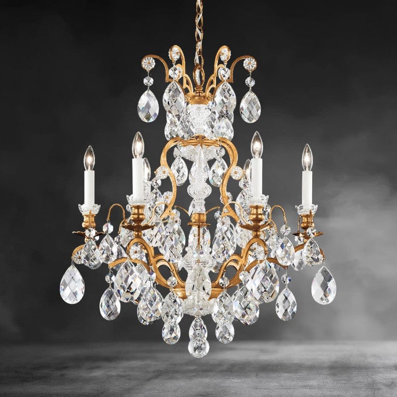 French Gold / Clear Heritage Crystal Renaissance Chandelier 23"
