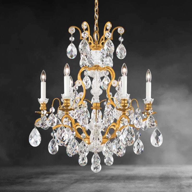 Heirloom Gold / Clear Heritage Crystal Renaissance Chandelier 23"