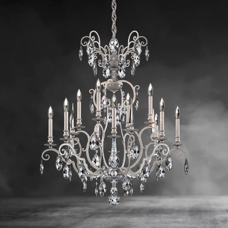 Antique Silver Renaissance Nouveau Chandelier 32