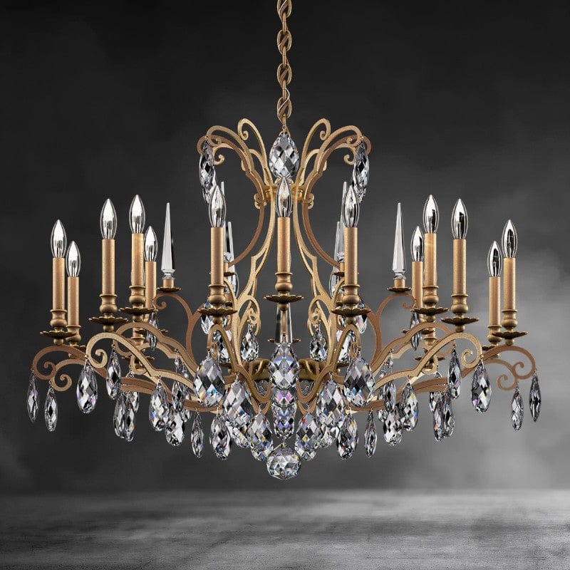 Etruscan Gold Renaissance Nouveau Chandelier 40"