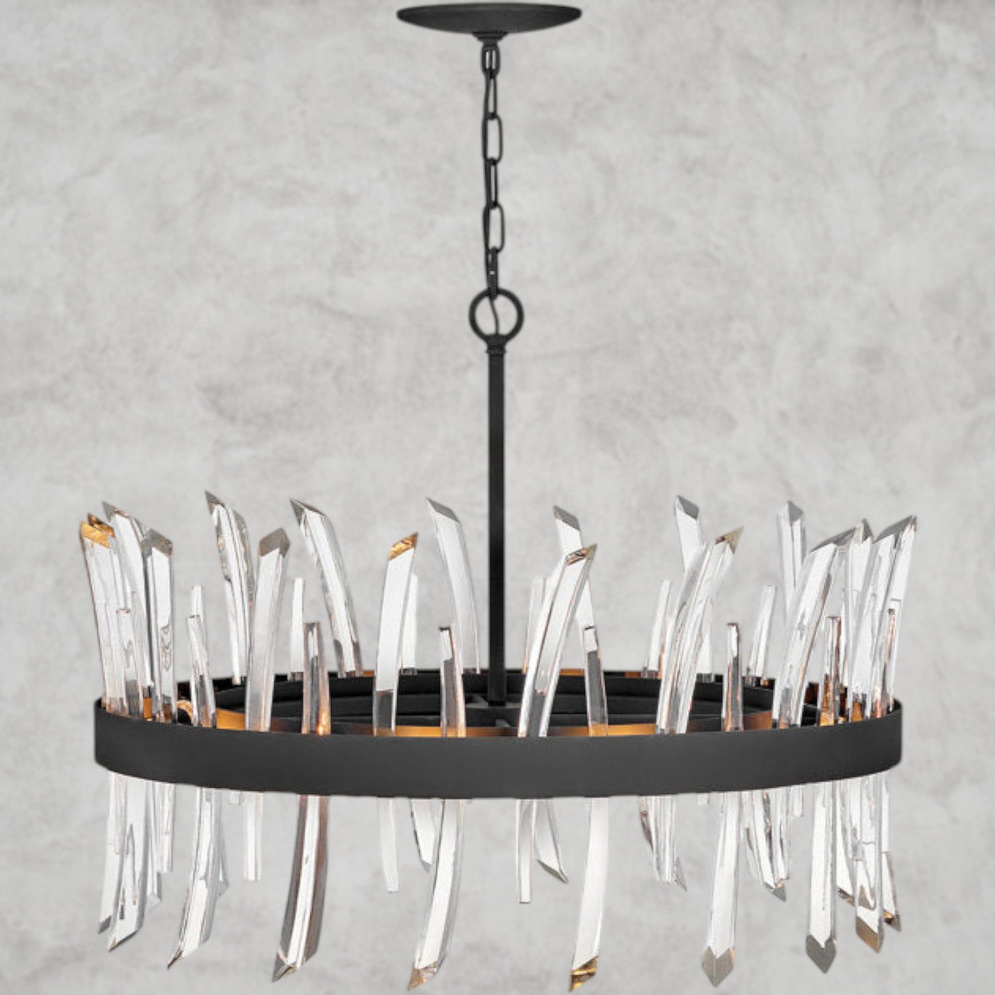 Revel 8 - Light Unique Wagon Wheel Chandelier with Crystal Accents