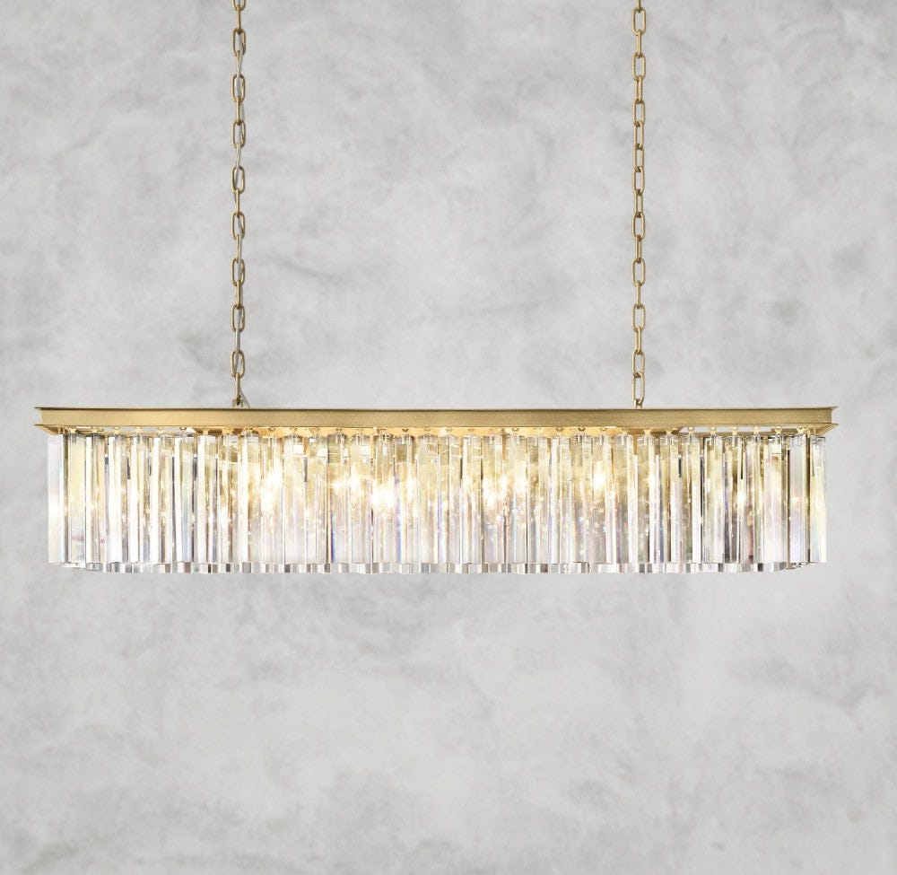 49" / Brass Rhys Rectangular Chandelier 49", 60"