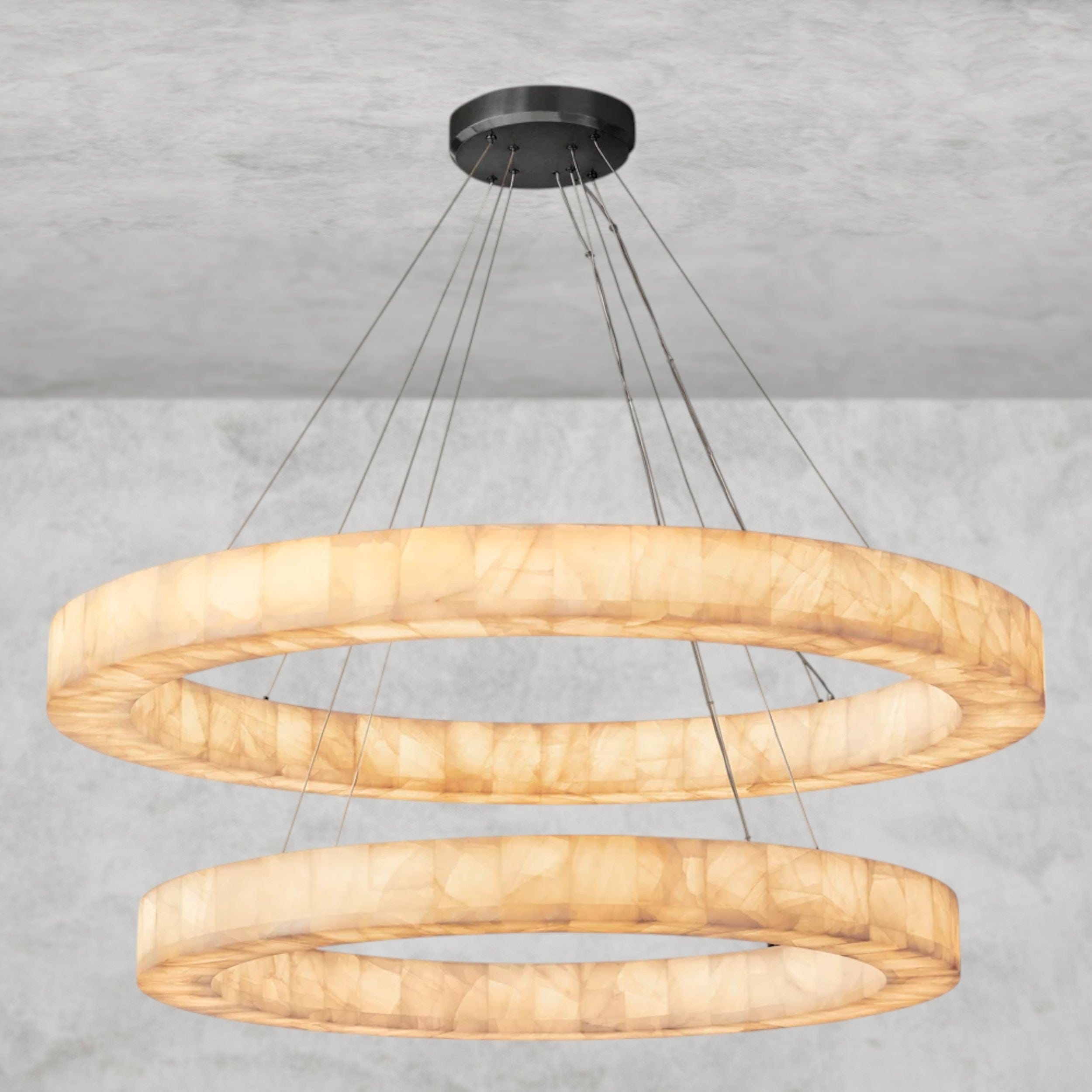 Bronze Rivage Lueur Two-Tier Round Chandelier 60"