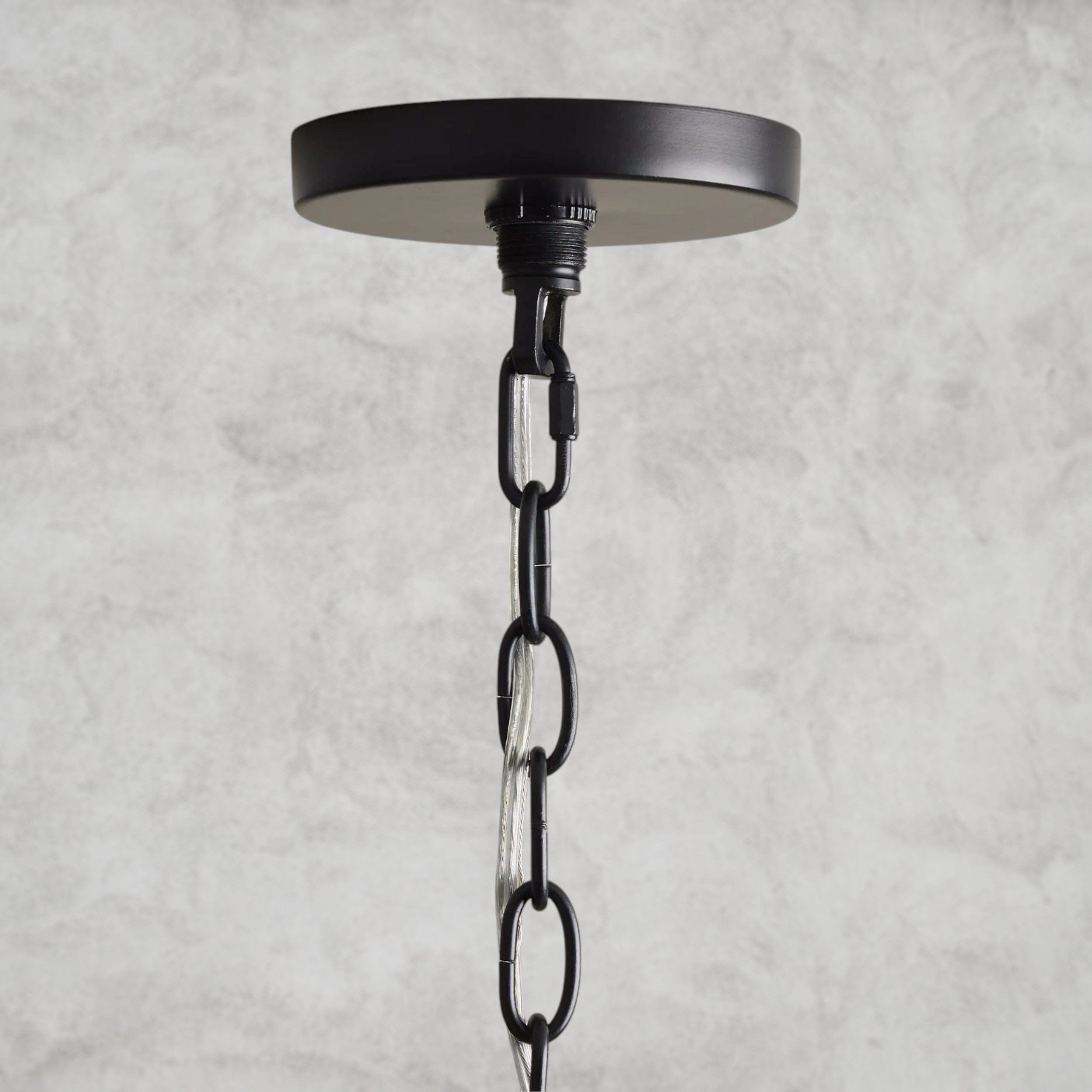 Rosalind Rattan Chandelier in Black