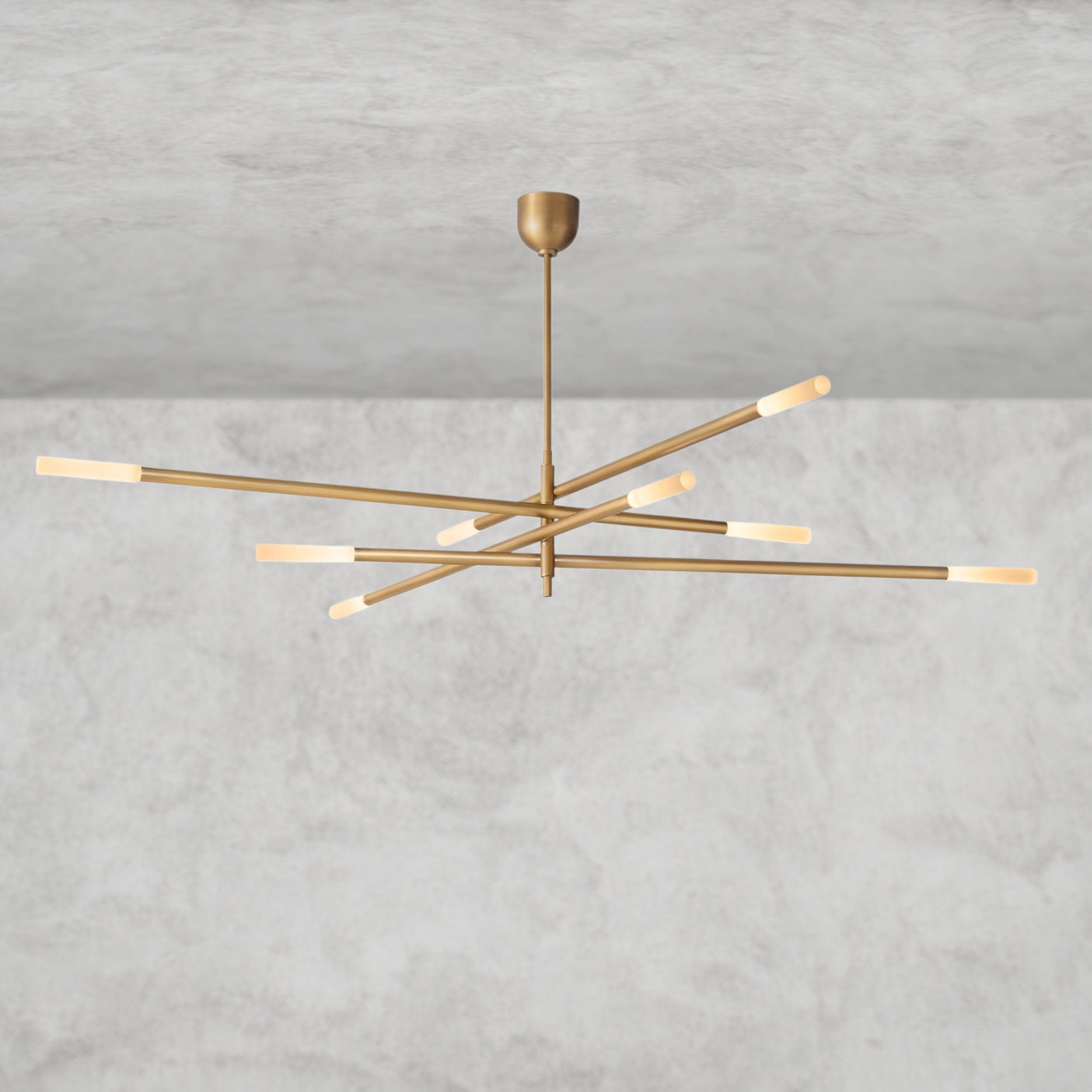 80" / Brass Rousseau 8-Light Mobile Etched Rod Chandelier 65", 80"