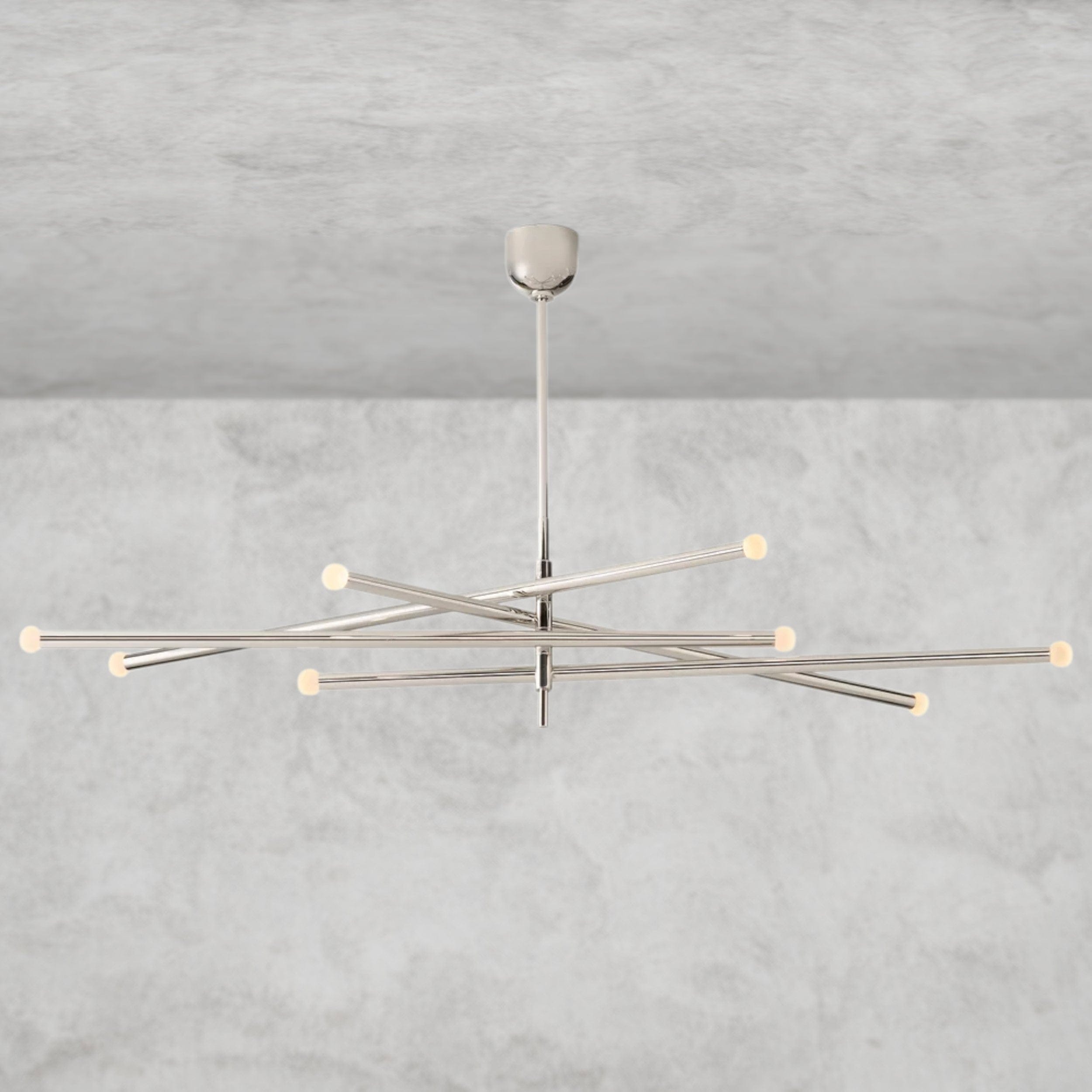 53" / Nickle ROUSSEAU 8-LIGHT MOBILE ORB CHANDELIER 53", 68"