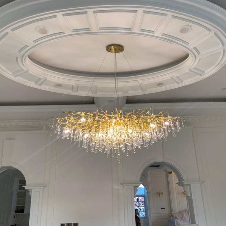 Stunning Tree Branch Crystal Chandelier with Clear Teardrop-shaped for Living/Dining Room