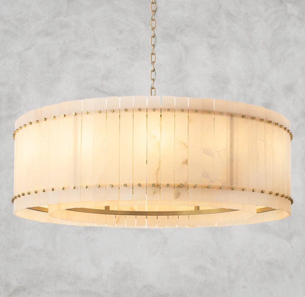 48" / Brass San Marco Alabaster Round Chandelier 22", 37", 48", 60"