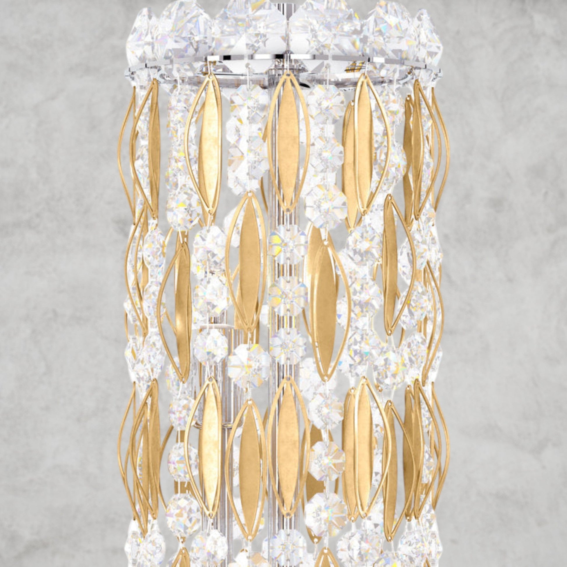 Brass / Clear Heritage Crystal Sarella 18 - Light Chandelier