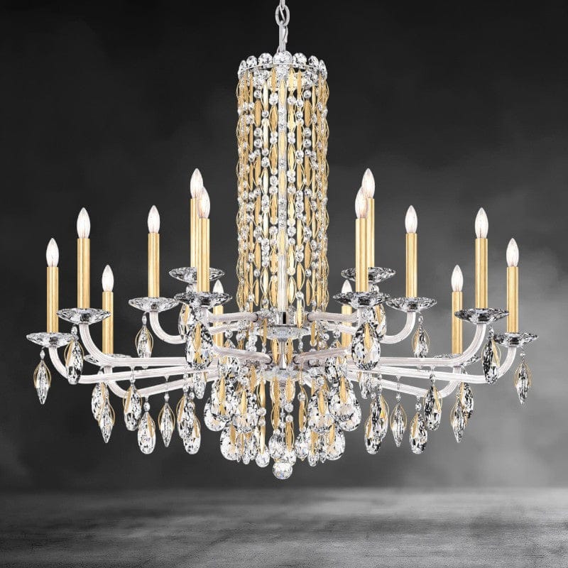 Heirloom Gold / Crystal Heritage Crystal Siena Short Column Crystal Chandelier 41"