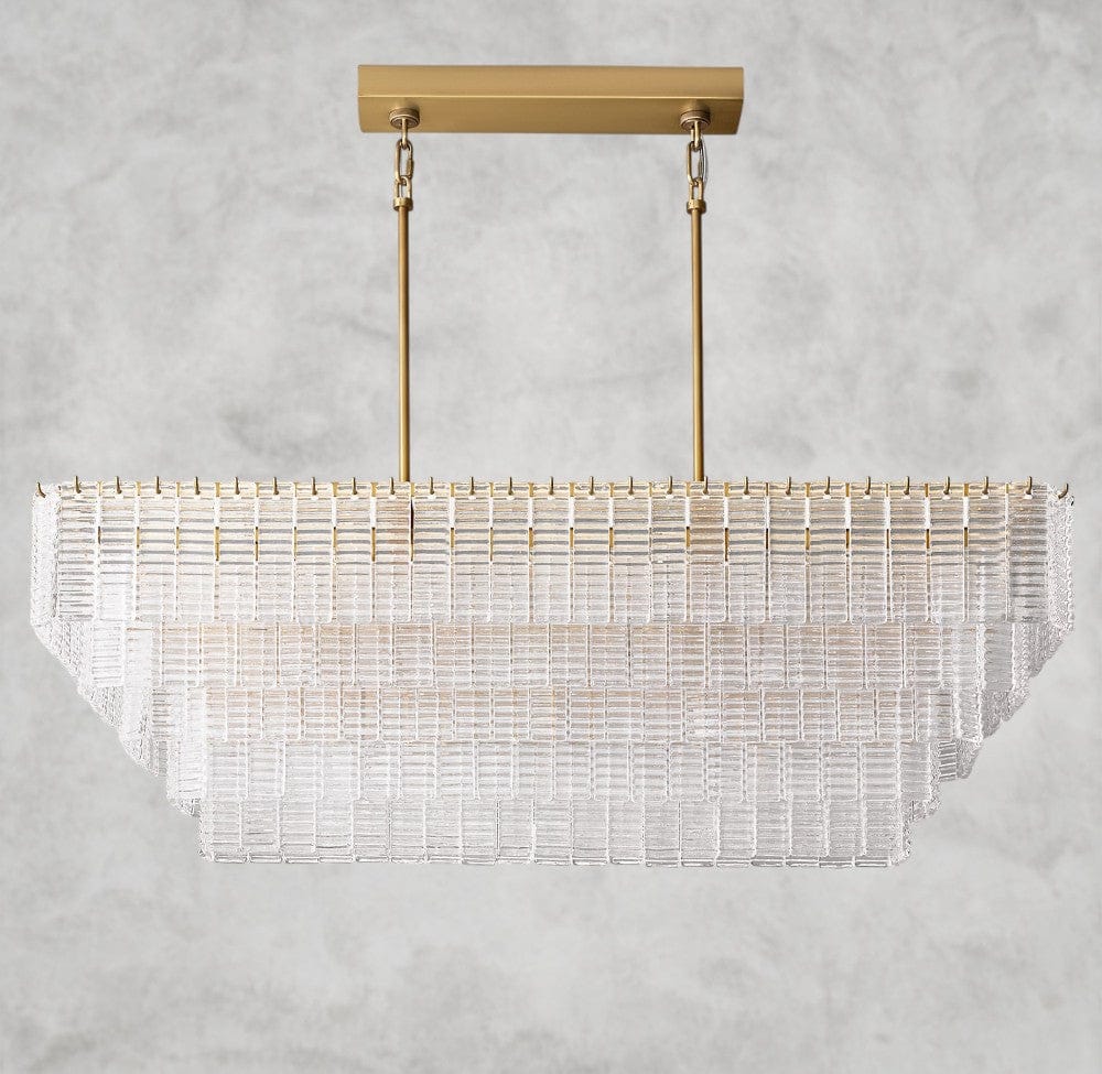 Sirene Clear Glass Rectangular Chandelier 59