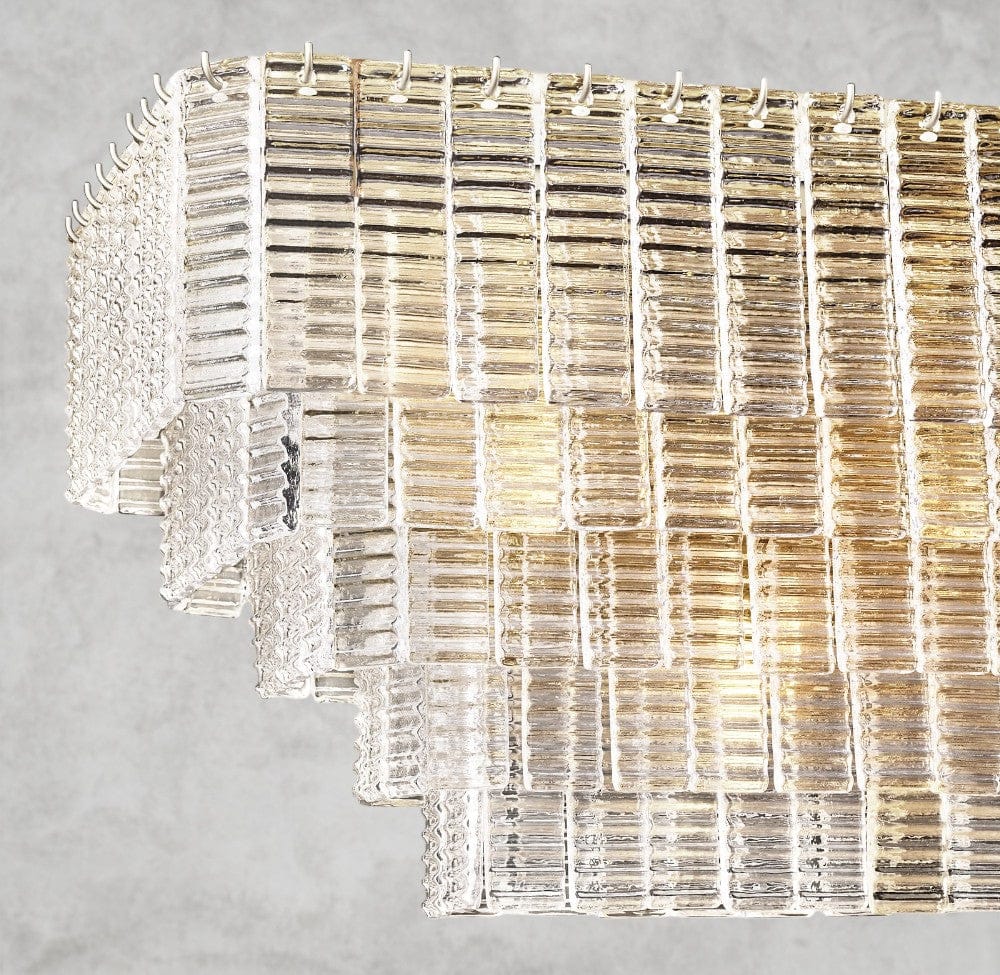 Sirene Clear Glass Rectangular Chandelier 59
