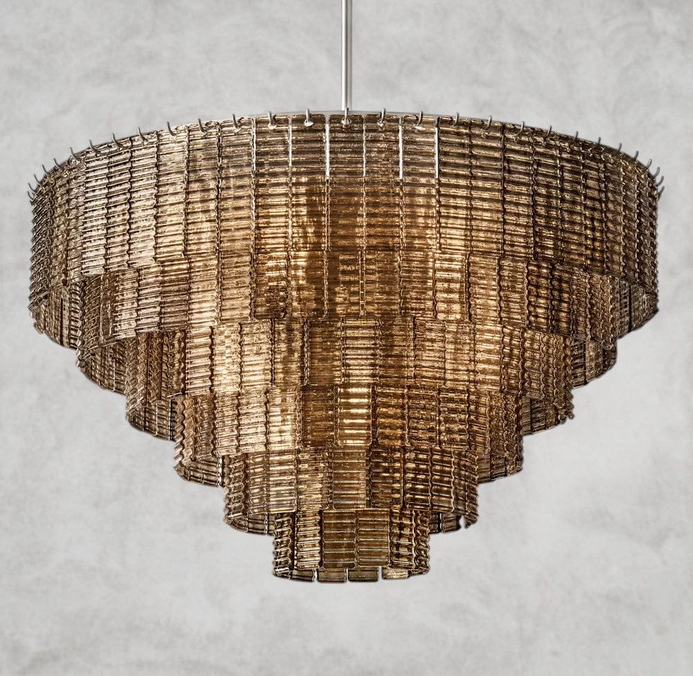 41" / Nickle Sirene Smoke Glass Round Chandelier 41", 52", 65"