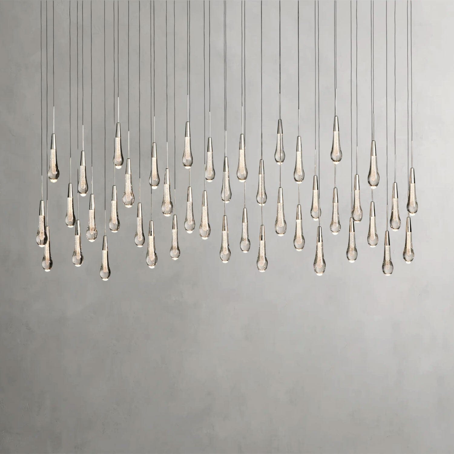 70" / Nickle Soltaire Linear Chandelier 37", 50", 60", 70"