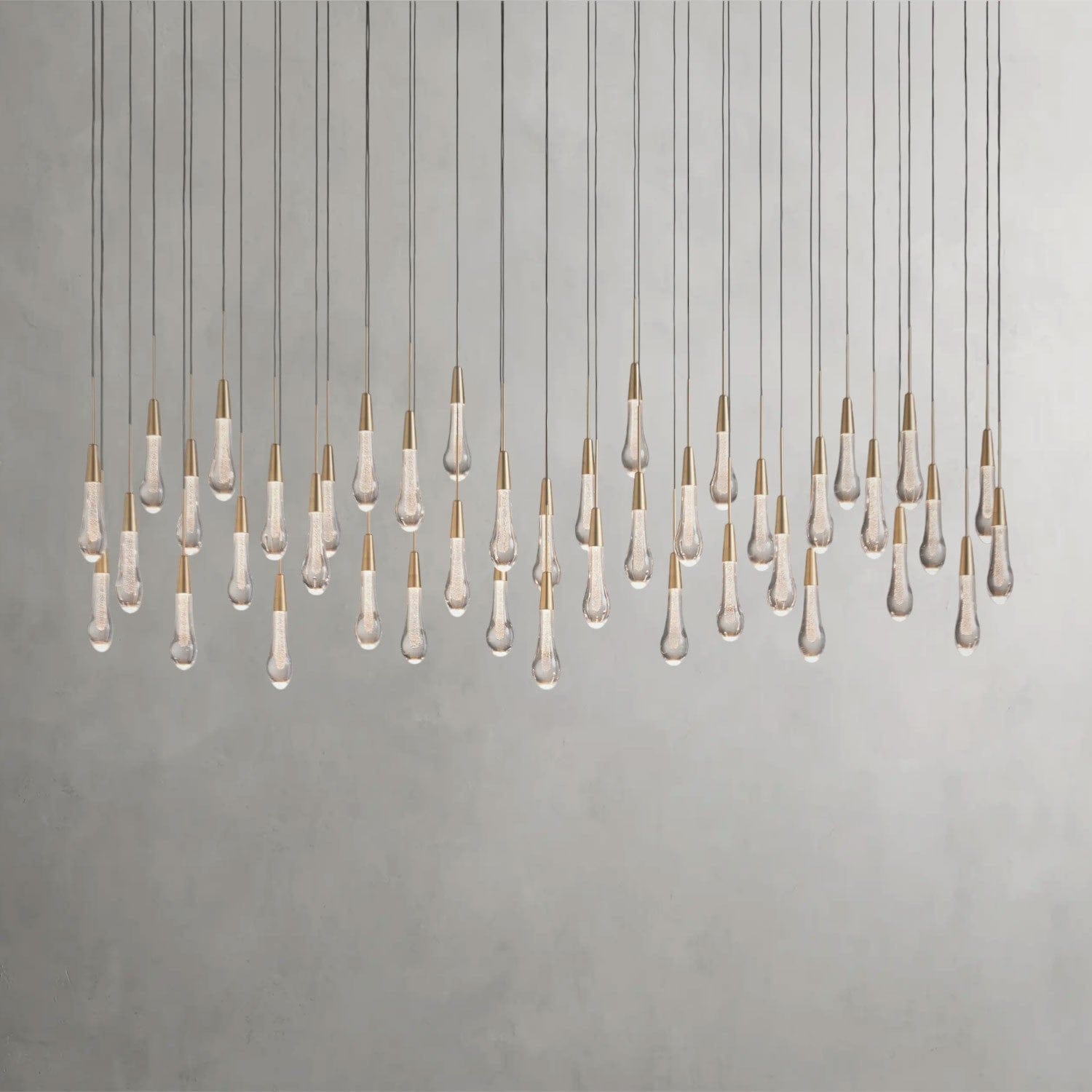 70" / Brass Soltaire Linear Chandelier 37", 50", 60", 70"