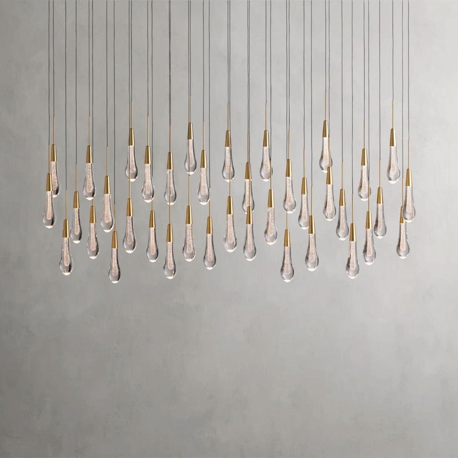 60" / Brass Soltaire Linear Chandelier 37", 50", 60", 70"