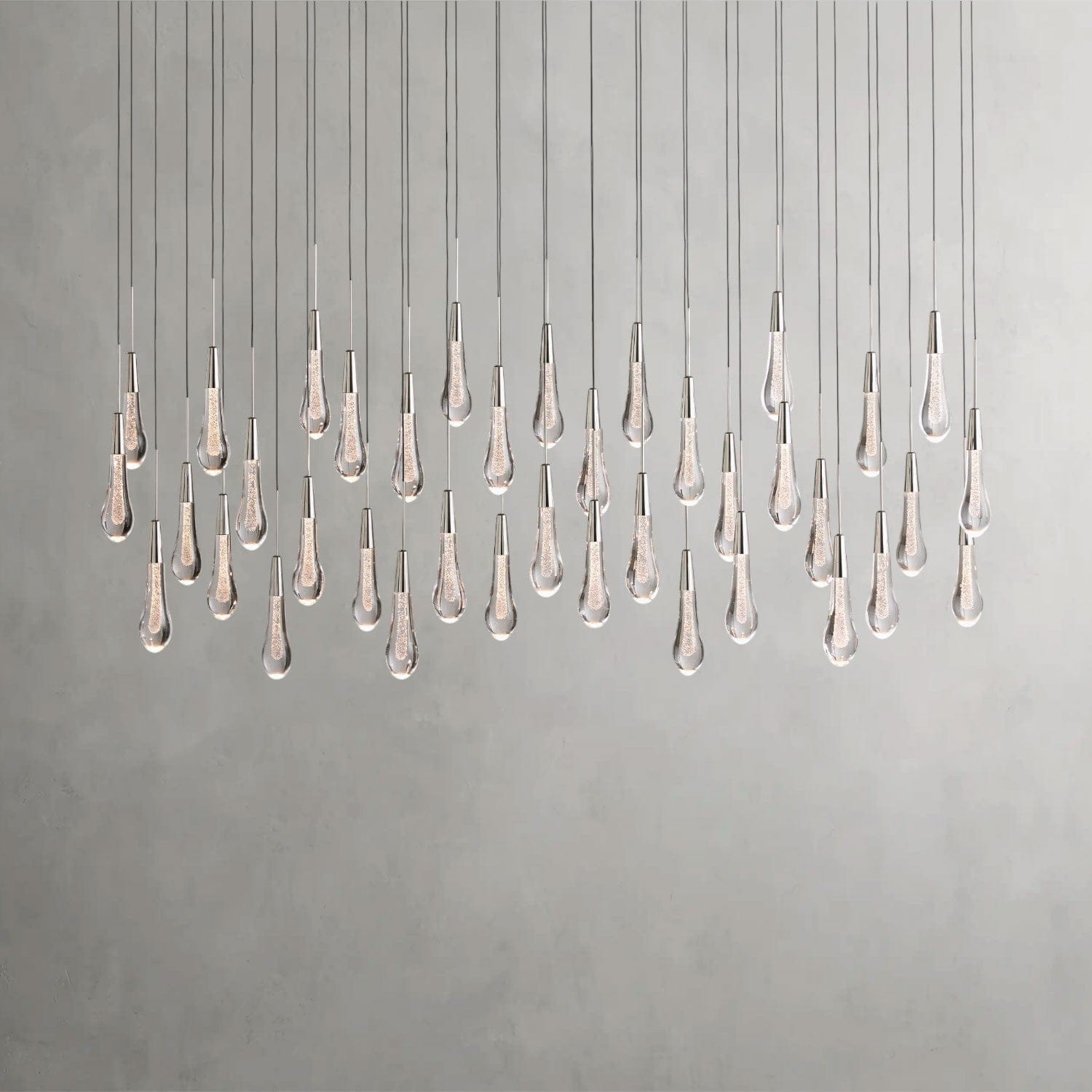 60" / Nickle Soltaire Linear Chandelier 37", 50", 60", 70"
